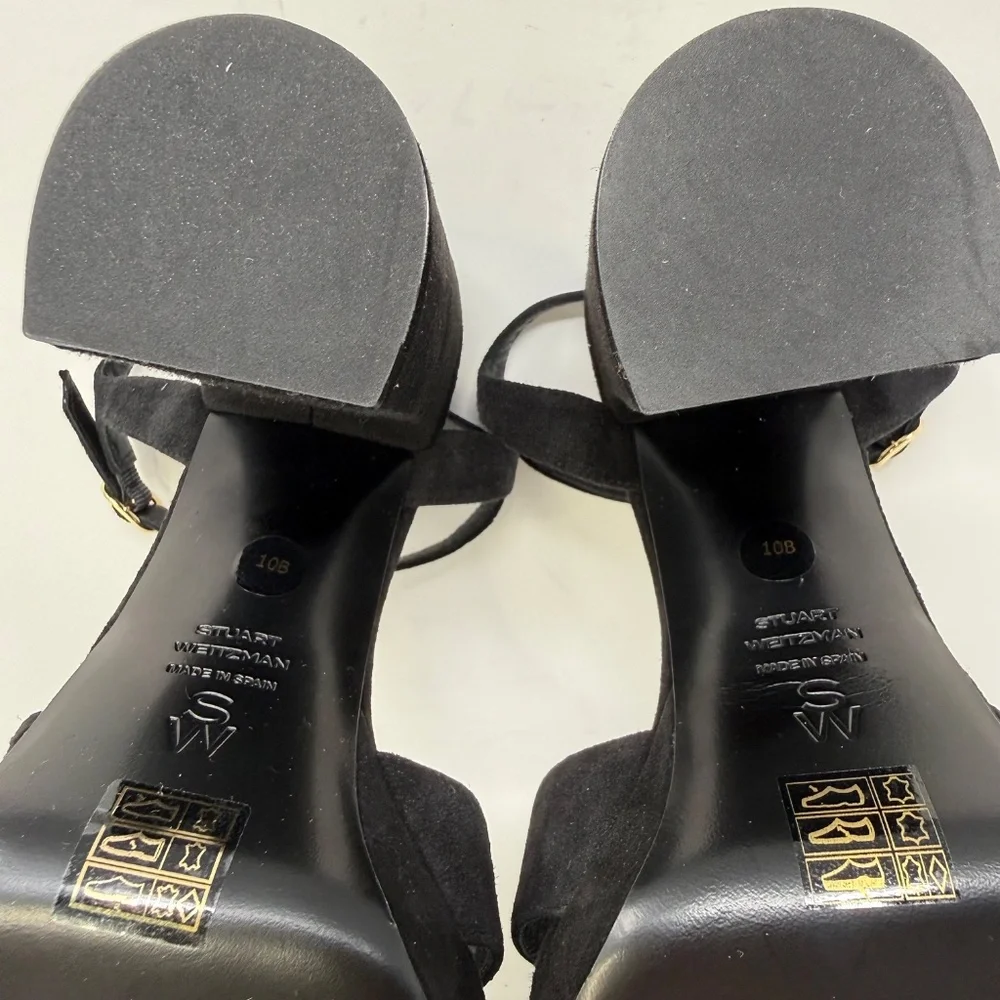 New Stuart Weitzman Dayna Suede Crisscross Platform Sandals Sz US 10